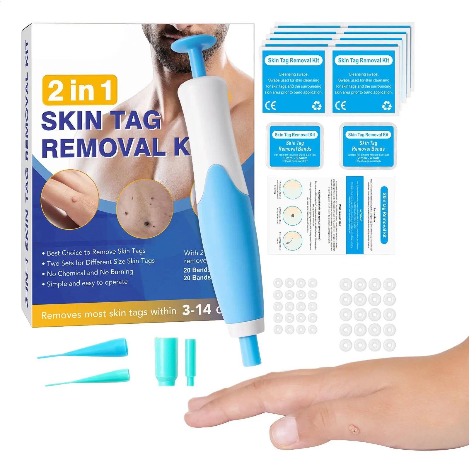 Verbesserte Haut Tag Entferner Stift Haut Tags & Maulwürfe Entfernung Kit schmerzlos und sicher entfernen kleine bis große Größe 2mm bis 8mm Haut Tag