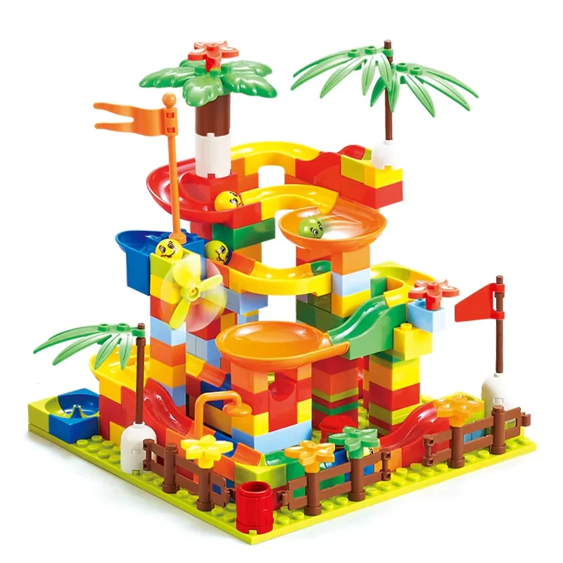 Zk20 168/336 pçs bloco de corrida de mármore compatível dupeded blocos de construção compatível slide brinquedos educativos das crianças presentes
