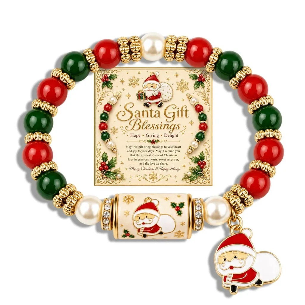 Christmas Tree Pendant Bracelet Accessories Unique Christmas Animals Resilient Bracelet Handcrafted Jewelry Gift For Festival