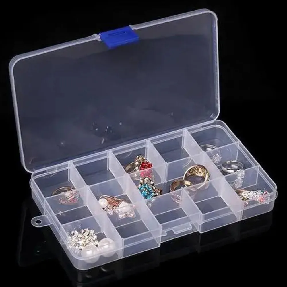 15 Grids Transparent Adjustable Slots Jewelry Bead Organizer Box Storage Plastic Jewelry Storage Box By Dhl Wholesale