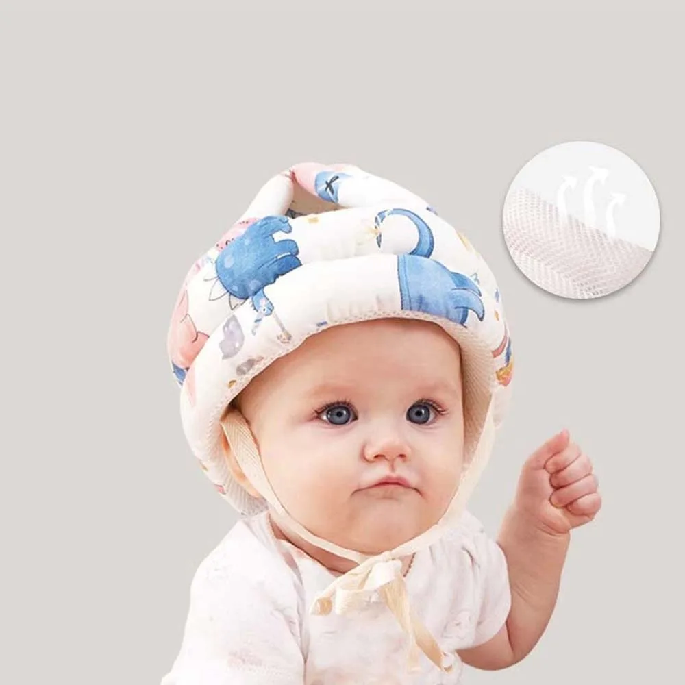 Adjustable Protective Headgear Baby Safety Helmet Cotton Soft Toddler Anti-fall Hat Lightweight Thickened Infant Walk Crash Cap