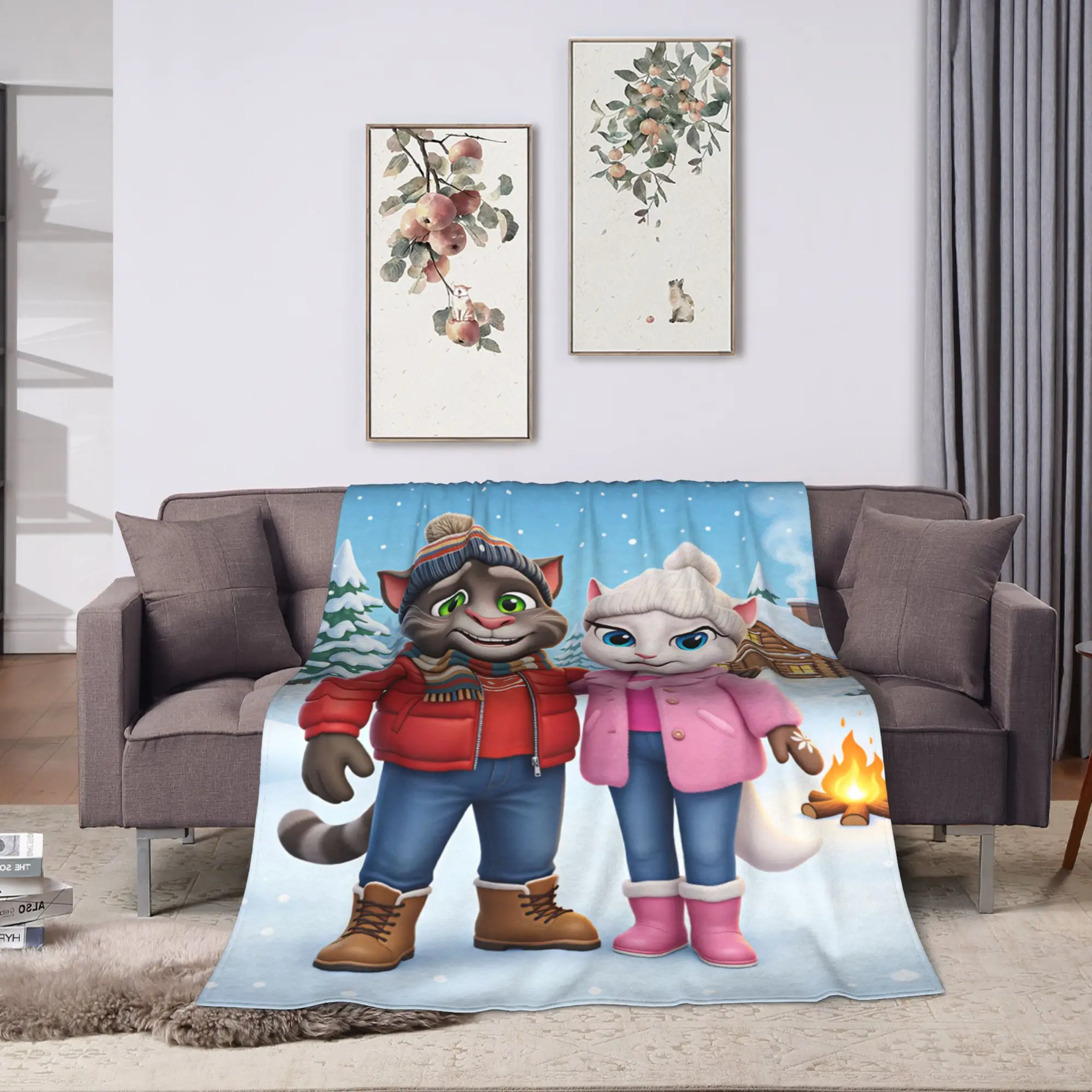 Game T-Talking T-Tom And F-Friends Blanket  Camping Flannel Throw Blanket For Couch Warm Soft Custom DIY Quality Bedspread