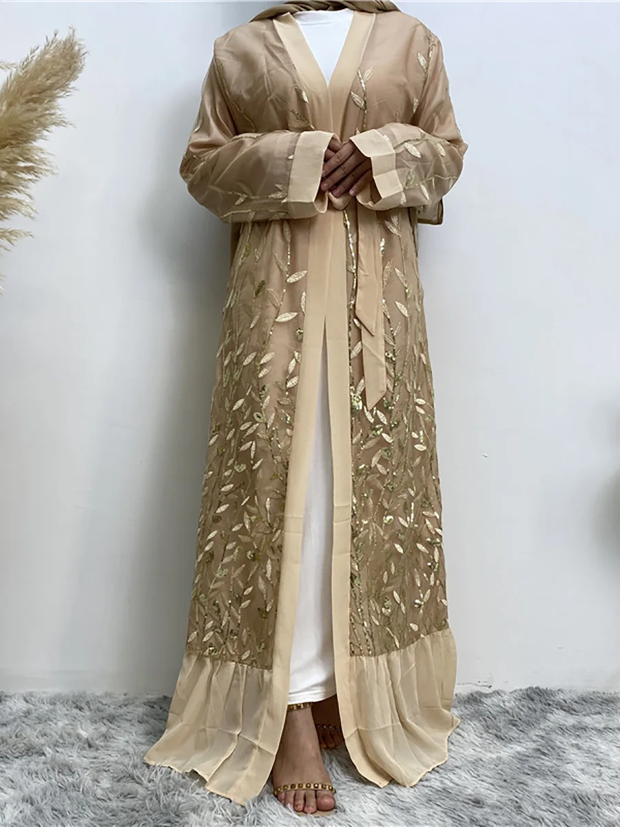Ramadan Femme Musulmane Embroidery Kimono Turkey Kaftan Islamic Clothing Muslim For Women Cardigan Caftan Robe