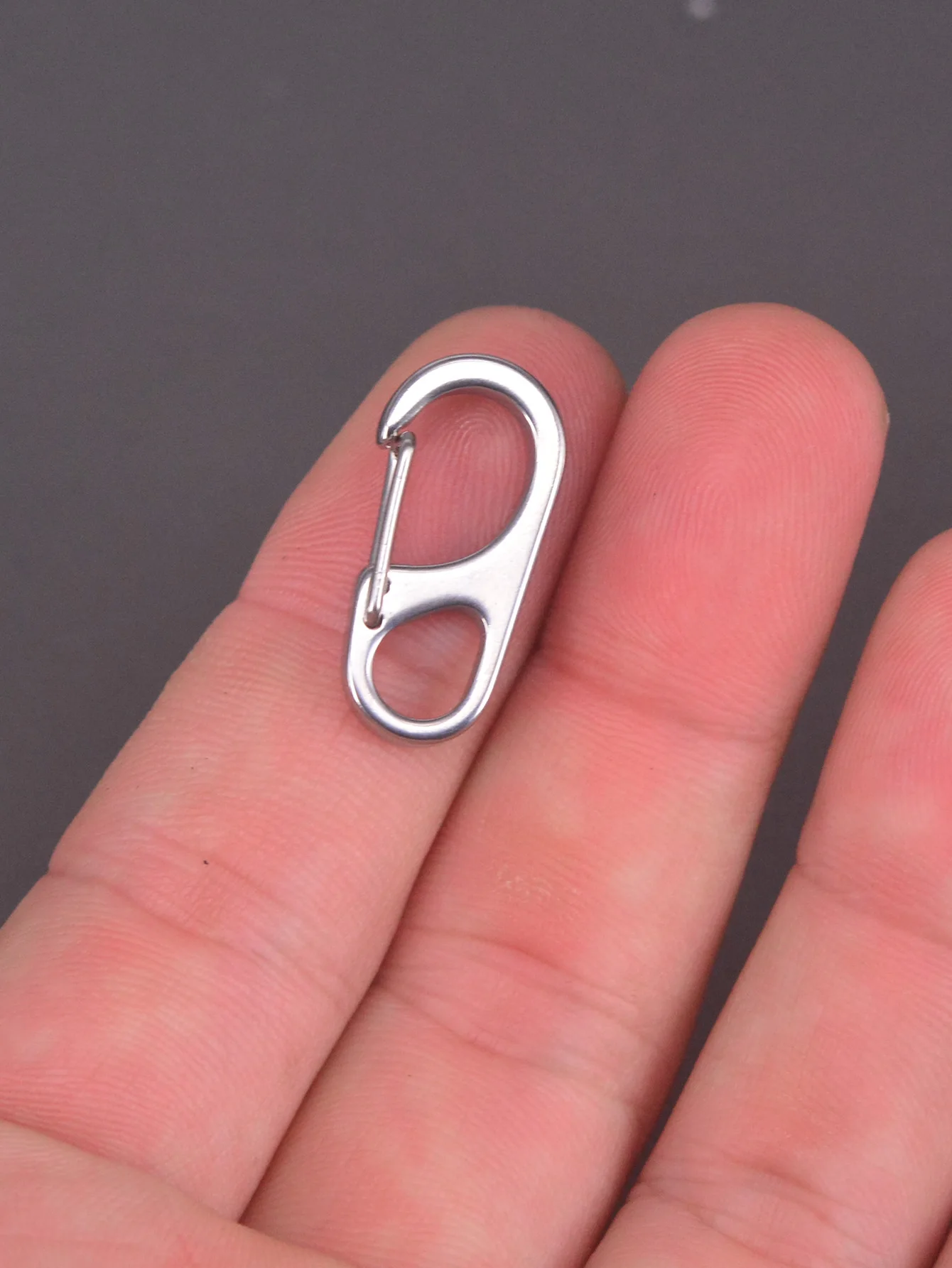 10 pcs 1 inch Small Super Strong Solid Stainless Steel Spring Snap Hook Quick Release Carabiner Paracord Clasp Paracord EDC