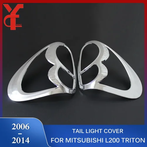 Imagen 2 del producto Ycsunz-cubierta de luz trasera ABS cromada negra, accesorios para Mitsubishi L200 Triton 2006-2014, capó de lámpara trasera, piezas de coche