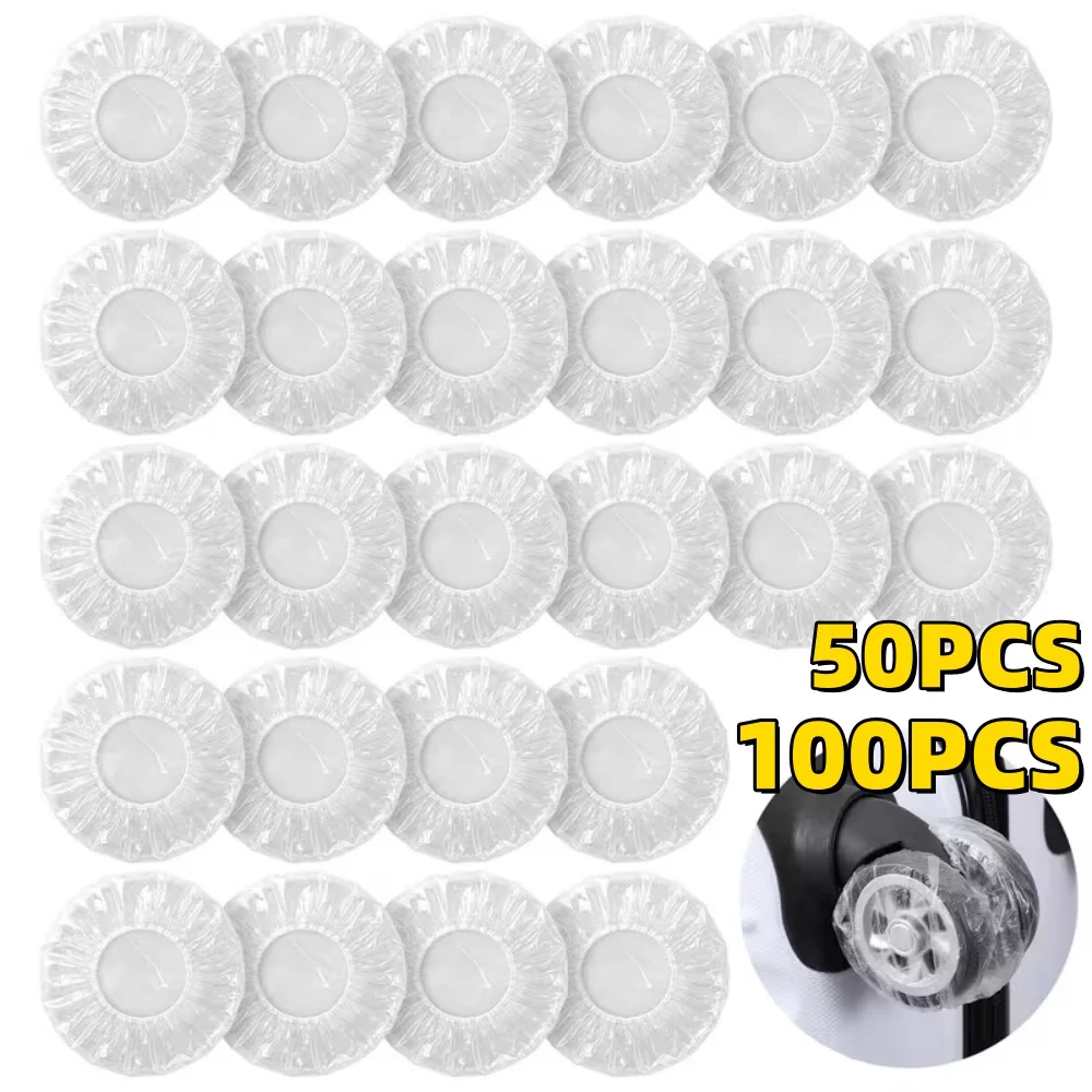 50/100PCS Multi-Purpose Disposable Film, Luggage Wheel Covers Office Chair Wheel Protectors Spinner Wheel Dust Covers