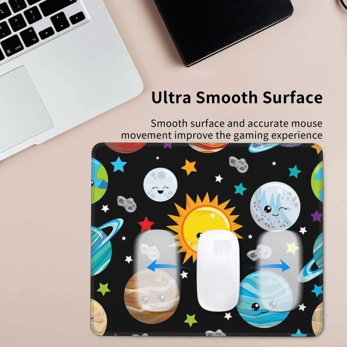 Kawaii Planets Cute Solar System Mouse Pad Computer Keyboard Mouse Mat Gaming PC Desk Mat Office Table Mats
