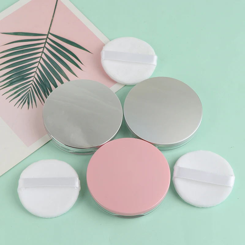 صندوق بودرة صغير فضفاض 3 جرام، حاوية مسحوق بلاستيكية فارغة مع مرآة لمستحضرات التجميل، ملحقات مكياج يومية للسفر #4