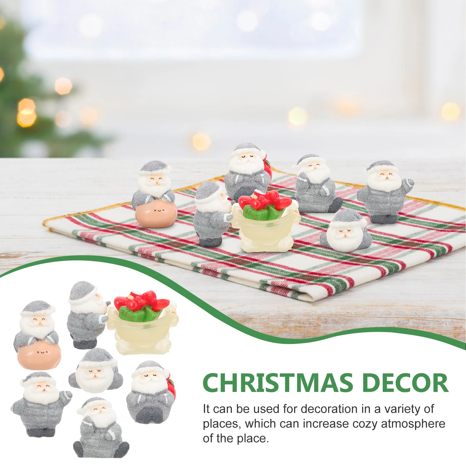 

8 Pcs Snow Decorations Christmas Accessory Mini Presents Resin Ornament Miniature Tree DIY Ornaments Mantel