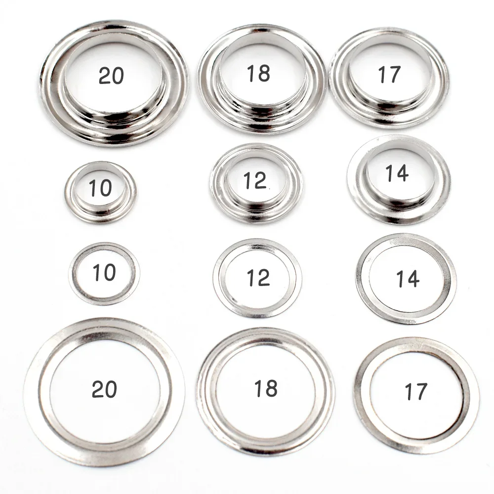 500sets Eyelets Inner Diameter 10mm-20mm Metal Eyelets with Washer DIY Handmade Craft Sewing Clothing Belt Bulk Accessories