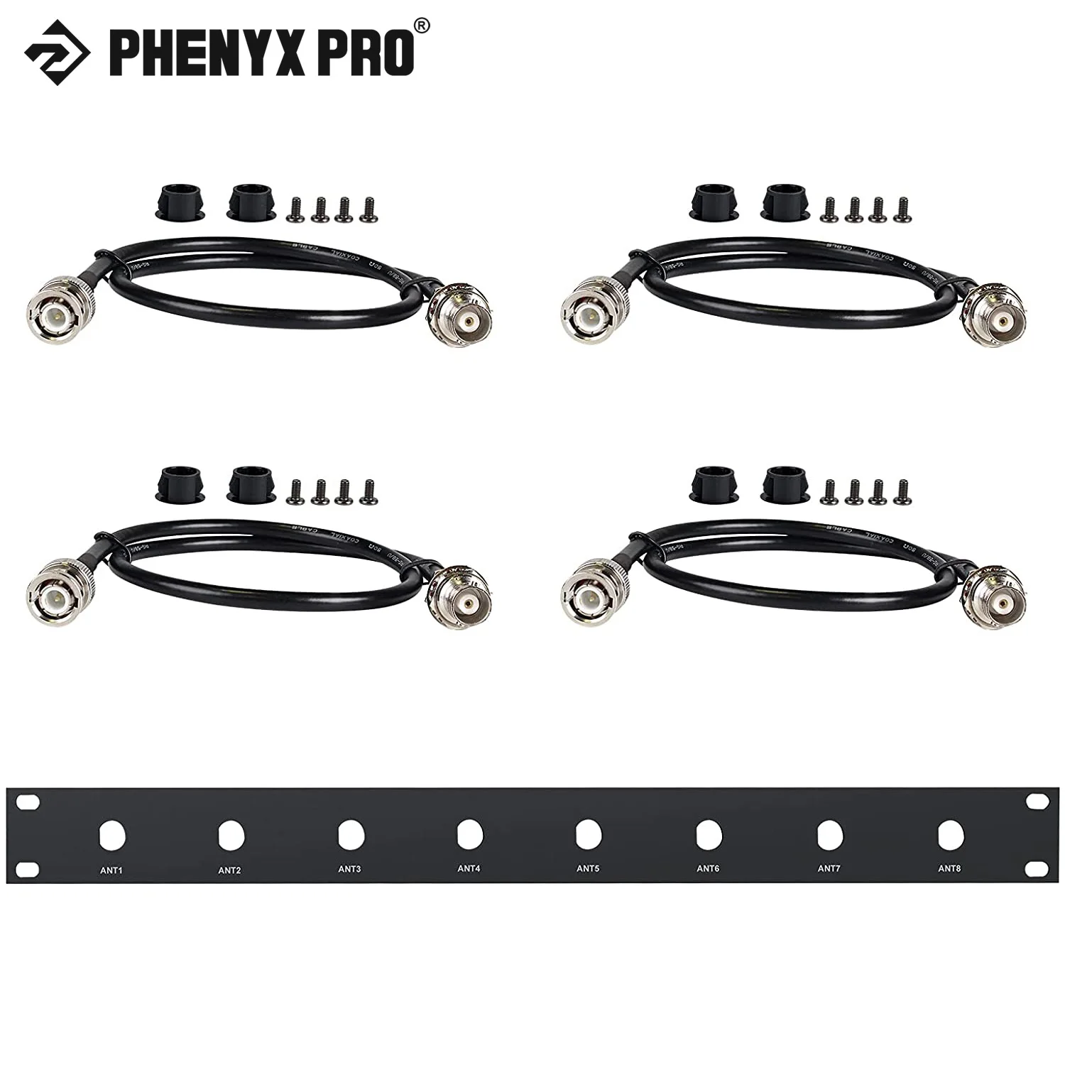 Zestaw anten Phenyx Pro BNC, cztery kable łączące BNC 50 cm/1,6 stopy do montażu anten z przodu, kompatybilny z nową wersją