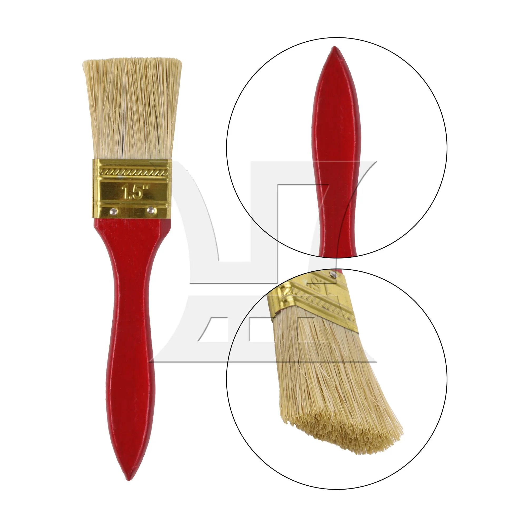 18 Pcs Paint Brush Tool w/ Redwood Color Handle for Window Frames 1.5"