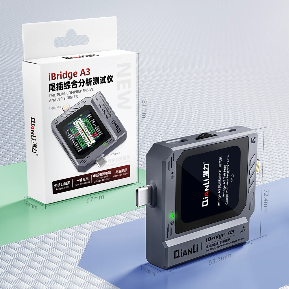 QianLi IBridge A3 Lightning Type-C Ladeanschluss-Analysator für iPhone zur Fehlererkennung und Reparatur
