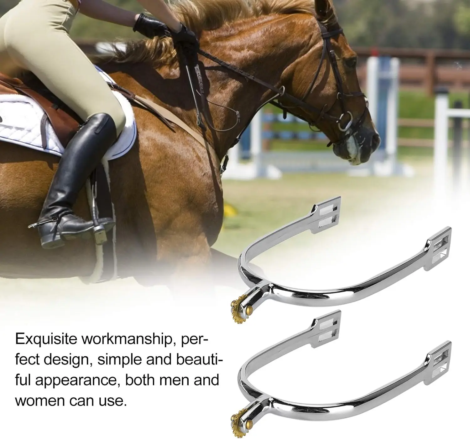 Конные шпоры из цинкового сплава, мужские шпоры с вращающимся медным полотенцем для верховой езды, конные соревнования