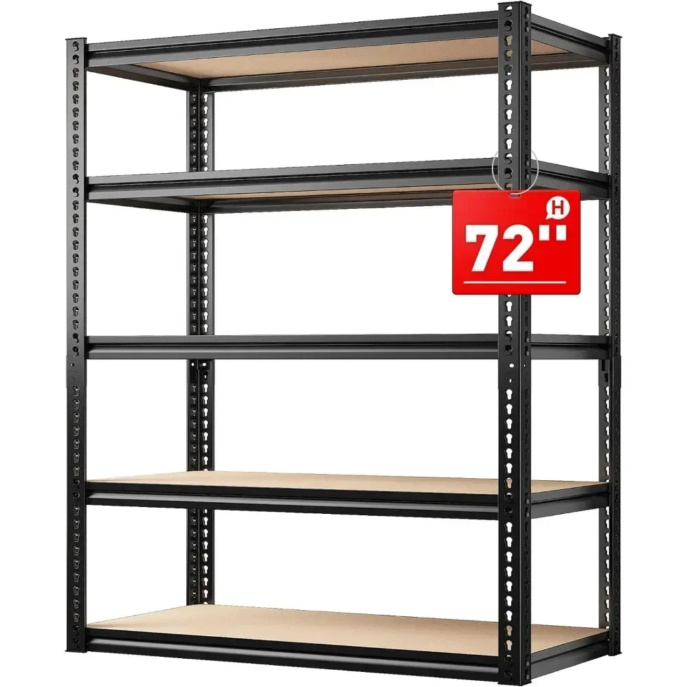 

Garage Shelving, 2000LBS Storage Shelves Heavy Duty Shelving 72''H 5 Tier Metal Shelves for Garage Shelves Adjustable