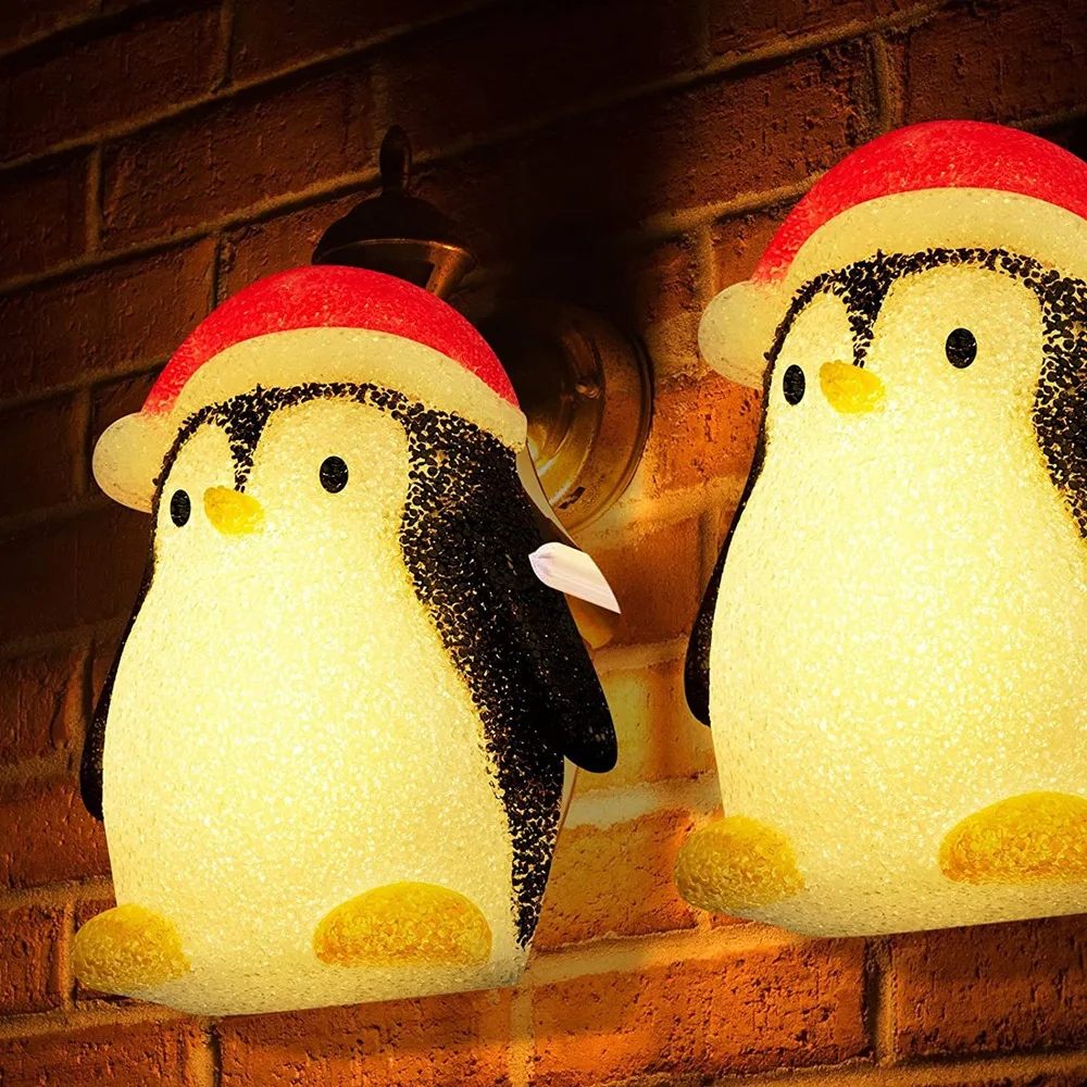 Penguin Christmas Snowman Porch Light Cover Decorations Wall Lamp Lampshade Fits Standard Outdoor Porch Decor