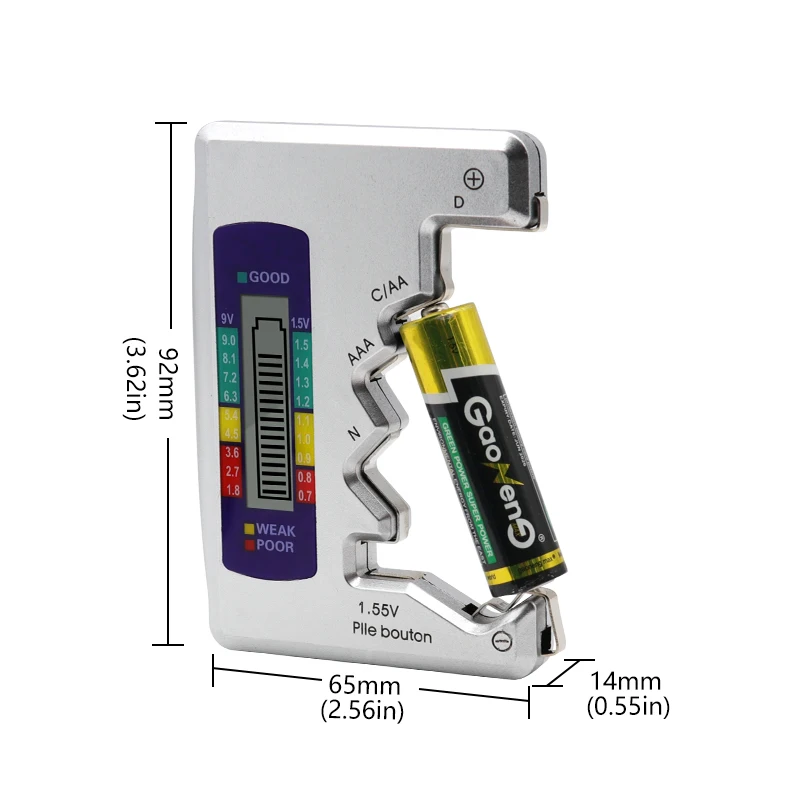 Digital battery tester LCD display check detector battery capacity diagnostic tool for C D N AA AAA 9V 1.55V button