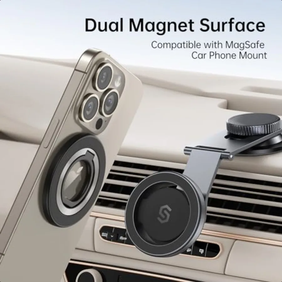 Upgraded Magnetic Phone Ring Holder for MagSafe Magnet Cell Phone Grip Stand Finger Ring Kickstand TwoSided Magnetic Compatible