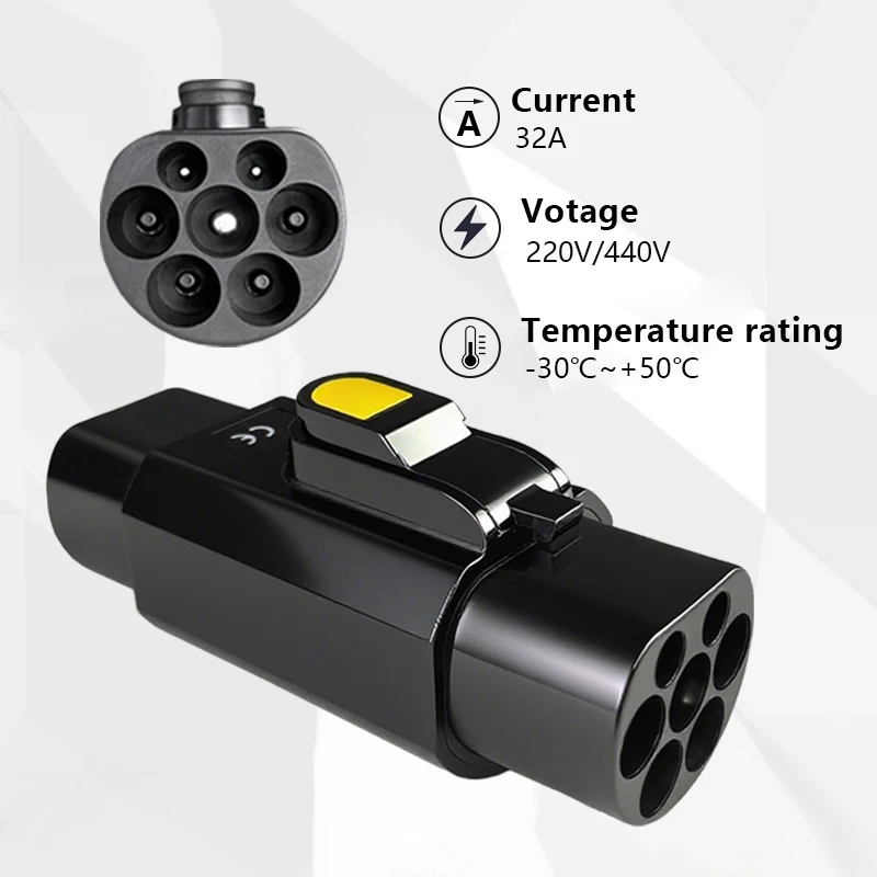 EVqiaoyi Type2 to GB/T EV Adapter 32A 7KW/22KW from IEC 62196-2 Pile to GB/T EV Charging Converter for Chinese Standard Cars