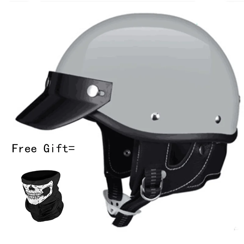 

Retro Motorcycle Half Helmet For Four Seasons Men And Women Vintage Half Face Helmets ABS Material