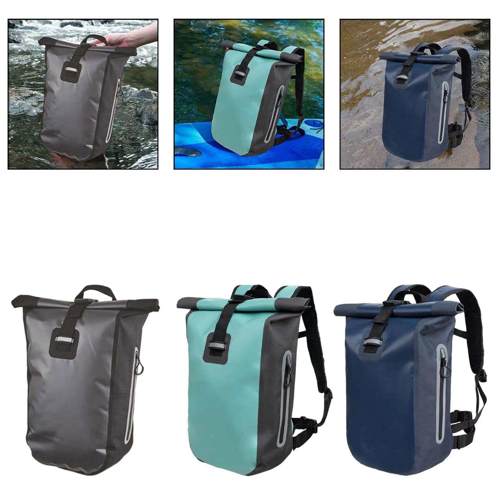 

Waterproof Dry Bag Rolltop Backpack 20 L Keeps Gear Dry Pouch Waterproof Storage Bag for Kayaking Beach Canoe Outdoor Camping