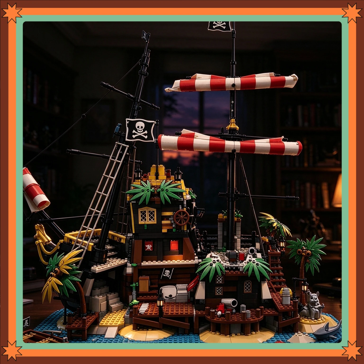 2545 Pieces Pirate Bay Brick Set, 2026 New Assemble Wreck Ship Model, Collectible Display Toy for Adults & Kids