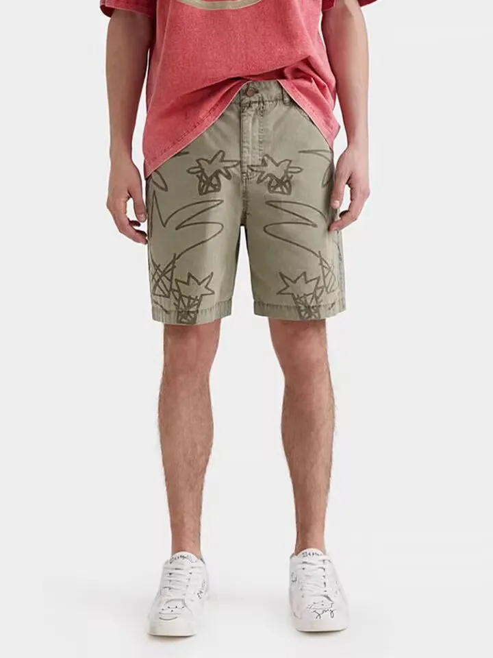 The new Spanish printed men's cotton casual shorts are comfortable and breathable
