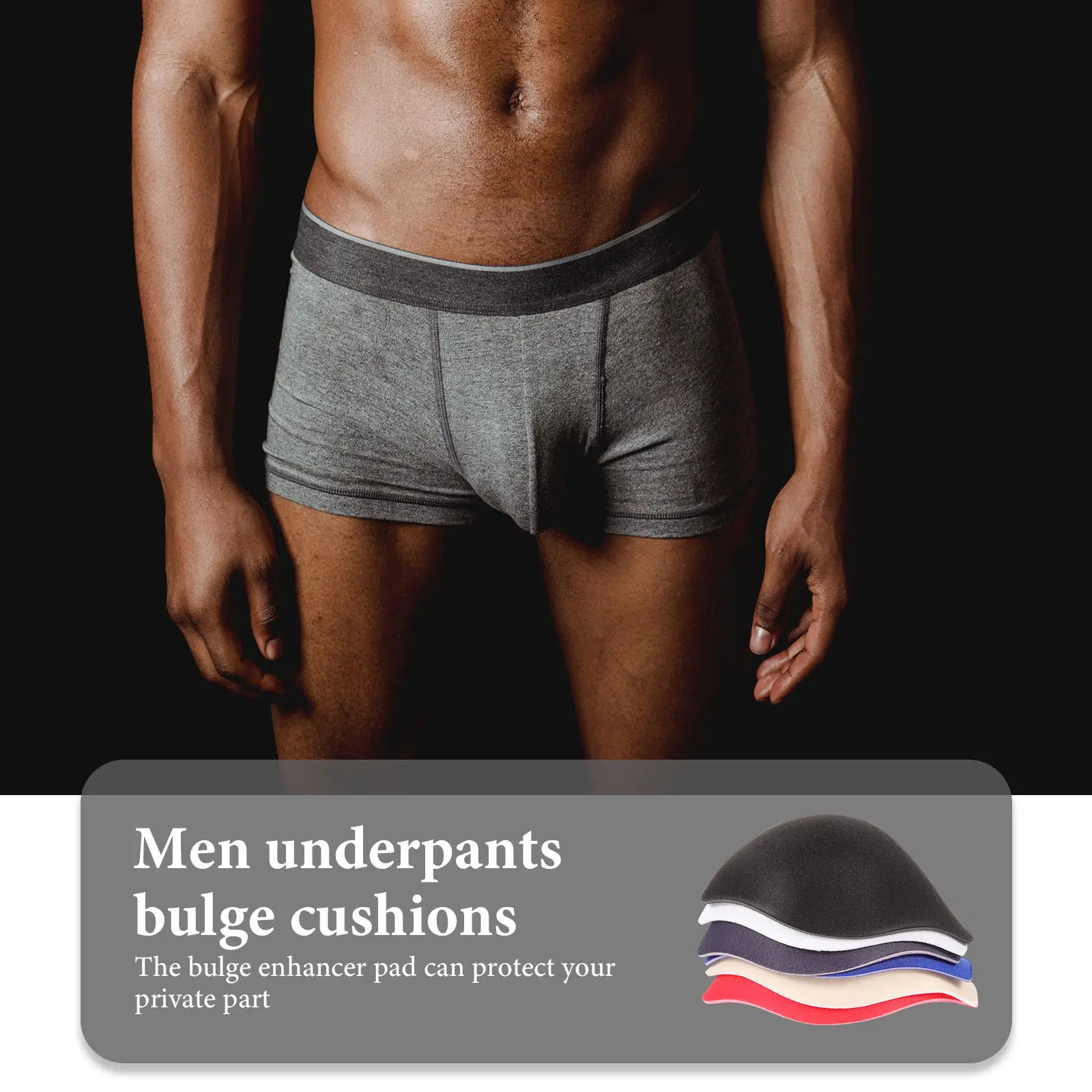 

6Pcs Bulge Underwear Pads Comfortable Skin-Friendly Breathable Bulge Insert for Swimwear Sports Daily Wear