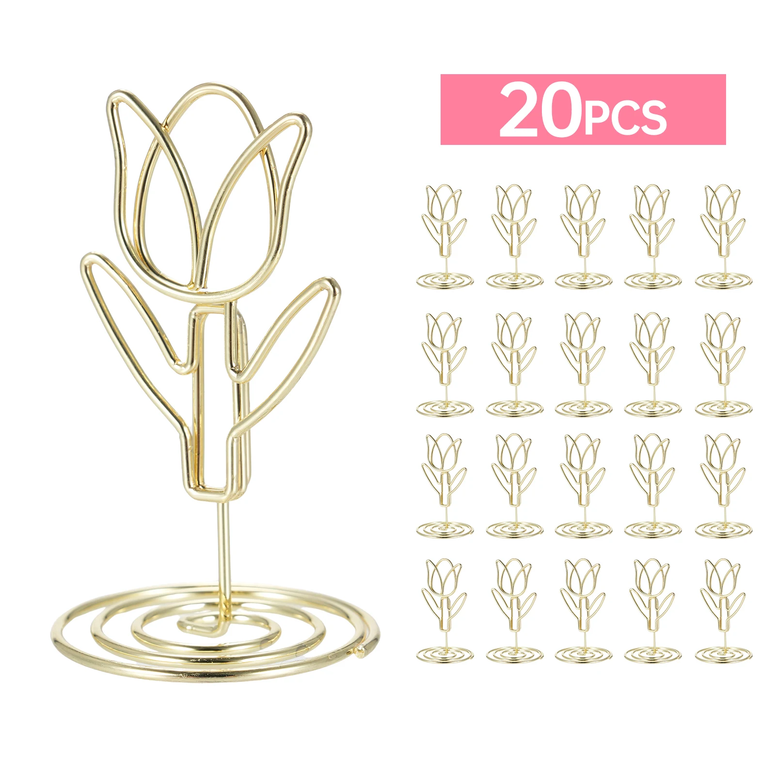 20PCS Table Number Holder Photo Clips  Shaped Sign Stand Name Card for Centerpieces Wedding Birthday Party Home Decoration