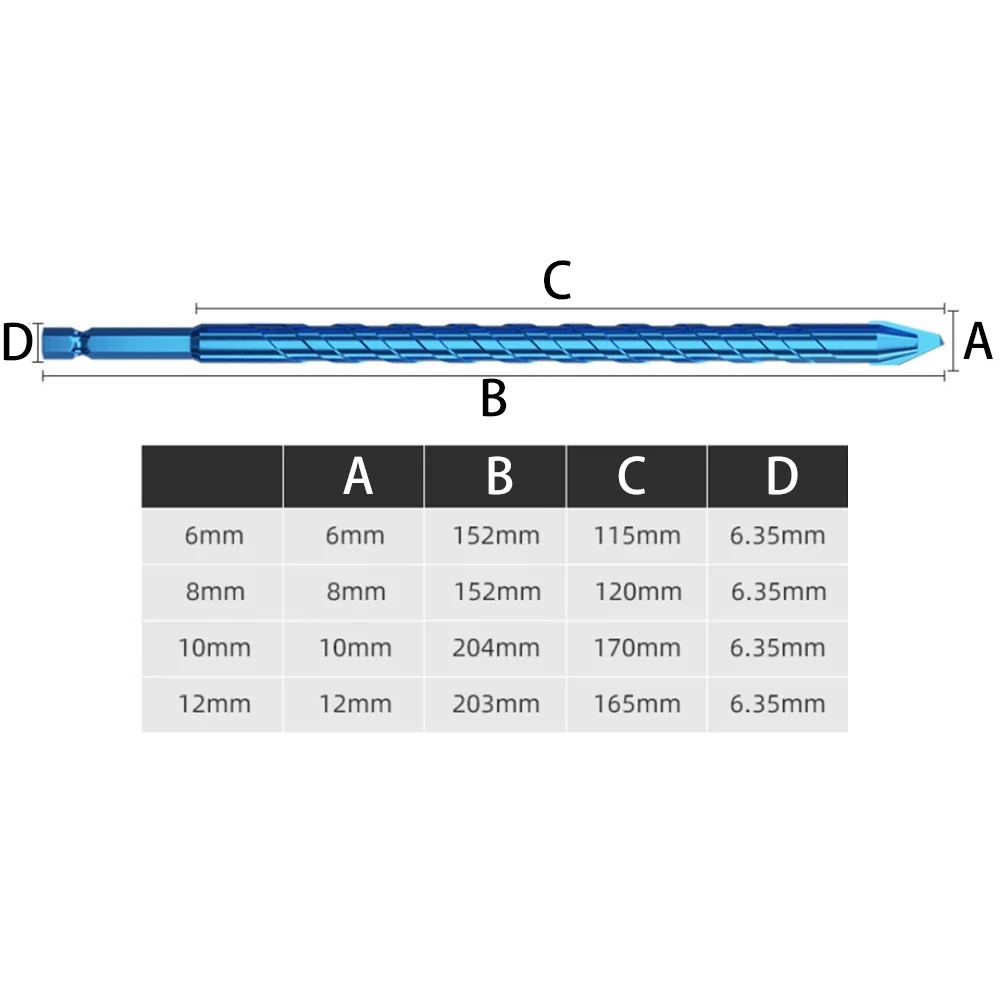 6-12mm Drill Bit Glass Tile Drill Bit For Drilling Holes Accurate Positioning Double U-shaped Chip Flute Self-centering Design