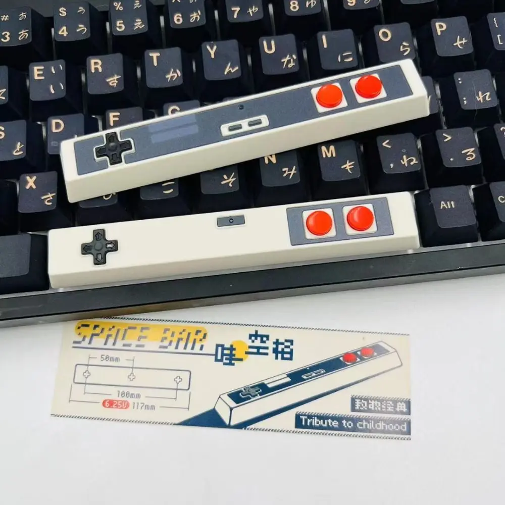 Teclas de Barra Espaciadora Retro Estilo Controlador de Videojuegos, Teclas de Flecha AB, Tecla de Barra Espaciadora, Tecla de Teclado Mecánico 3D Vintage