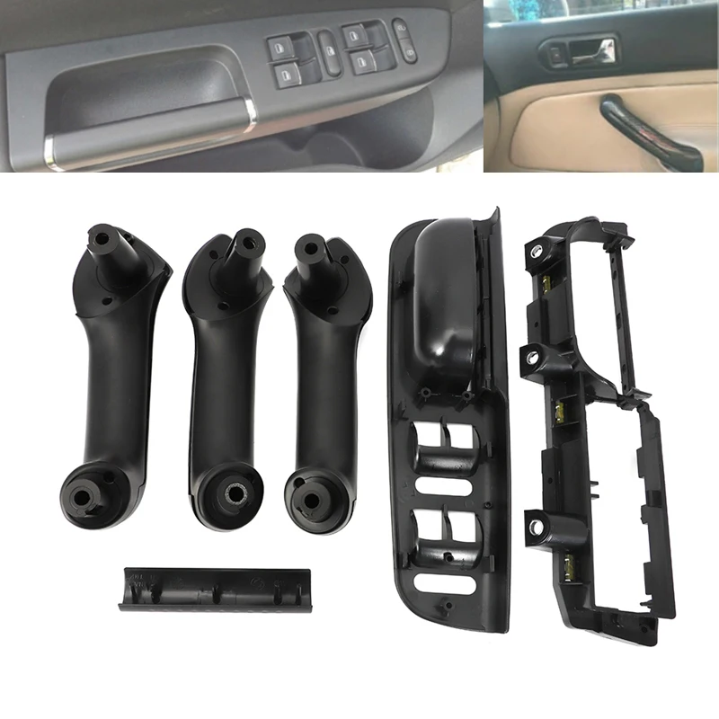 Auto Modified Window Lift Button Control Panel Door Grab Handle Covers LHD Accessories for VW Golf 4 Jetta MK4 Bora