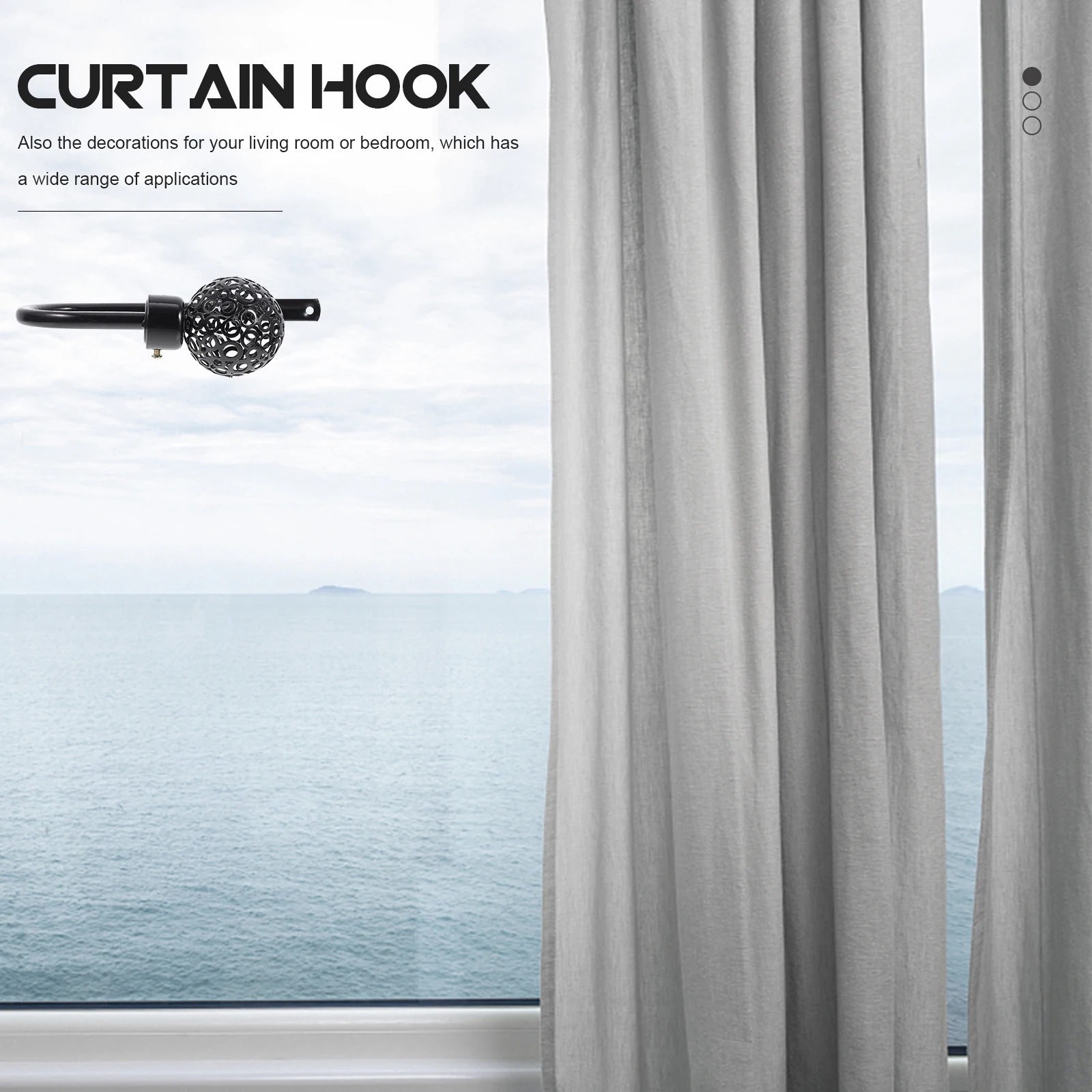 حوامل الستائر على شكل حرف U مثبتة على الحائط ومضادة للصدأ وشكل إبداعي أفضل خيار لديكور المنزل وخطاف الستائر وربط الستائر