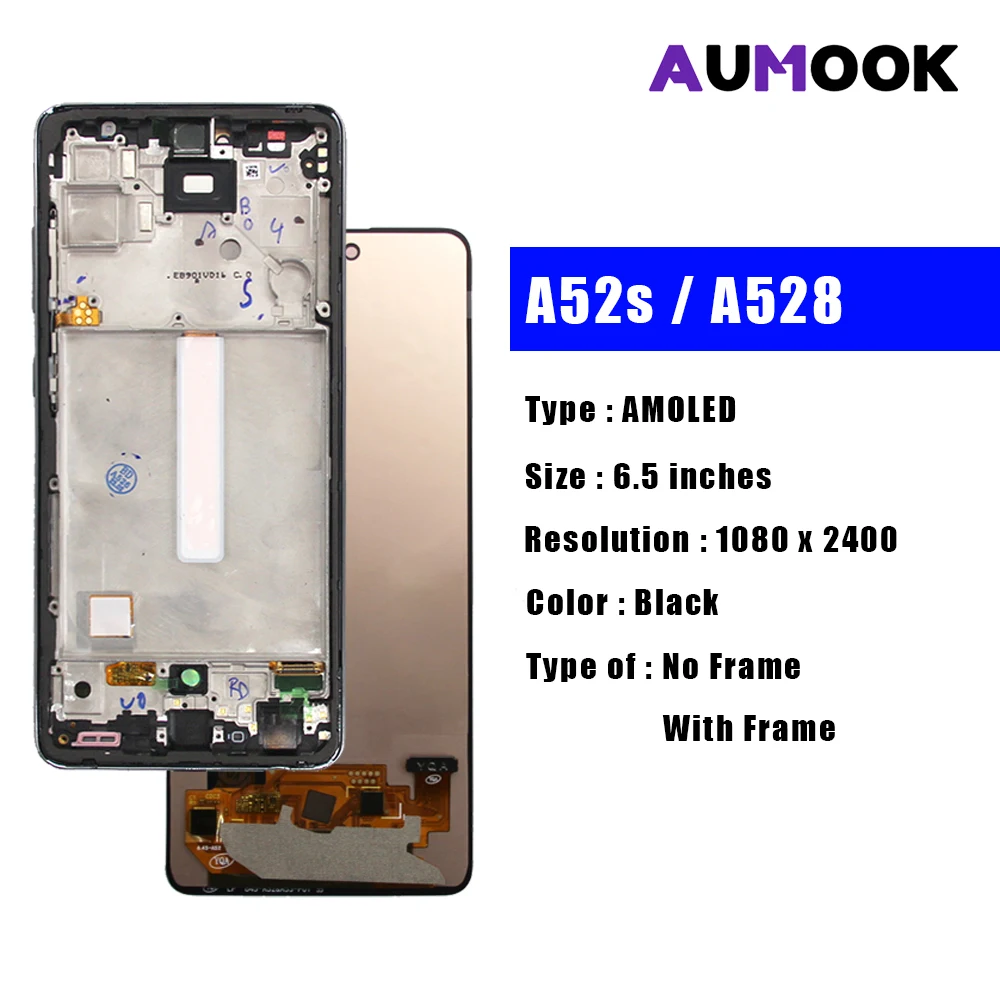 New Super AMOLED For Samsung A52s 5G LCD Touch Screen Digitizer Assembly Display For SAMSUNG A528 LCD Display