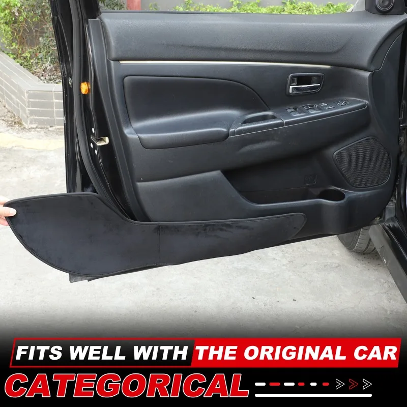 Protector de Umbral de Puerta de Terciopelo, Alfombrillas Antisuciedad para Puerta, Protectores de Patadas para Mitsubishi ASX 2011-2018/ Eclipse 2006-2011, Accesorios Interiores para Automóvil