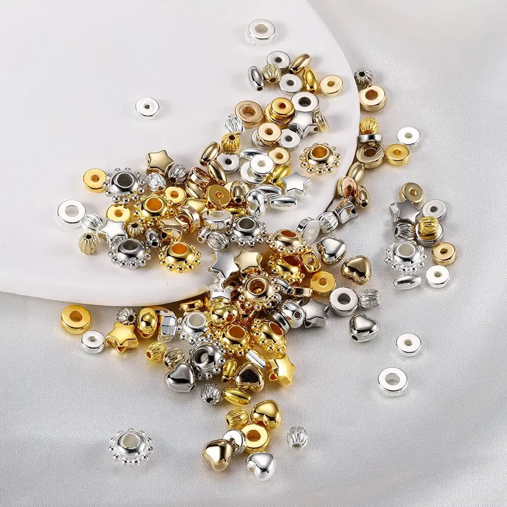 100/200 pièces CCB perle breloque irrégulière perle d'espacement en vrac pour collier à faire soi-même Bracelet fabrication de bijoux fournitures accessoires