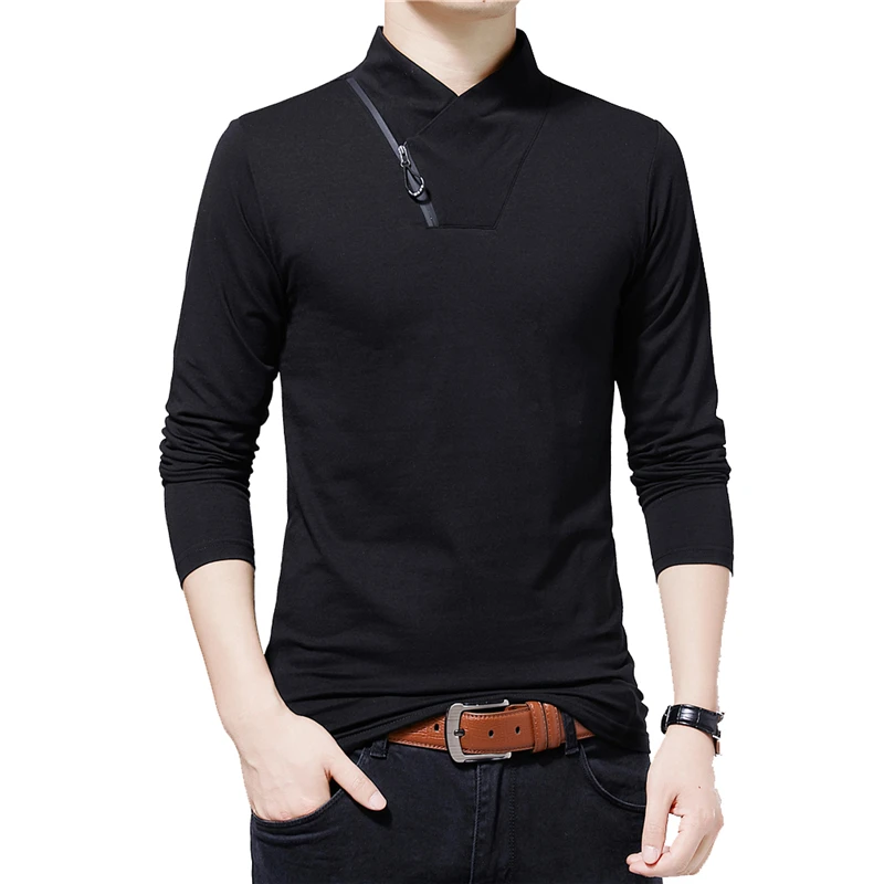 2025 New Men's Spring And Autumn Dress Fashion Trend Long-Sleeved T-shirt Bottom Shirt Loose Plus Increase Code Cotton T Shirt