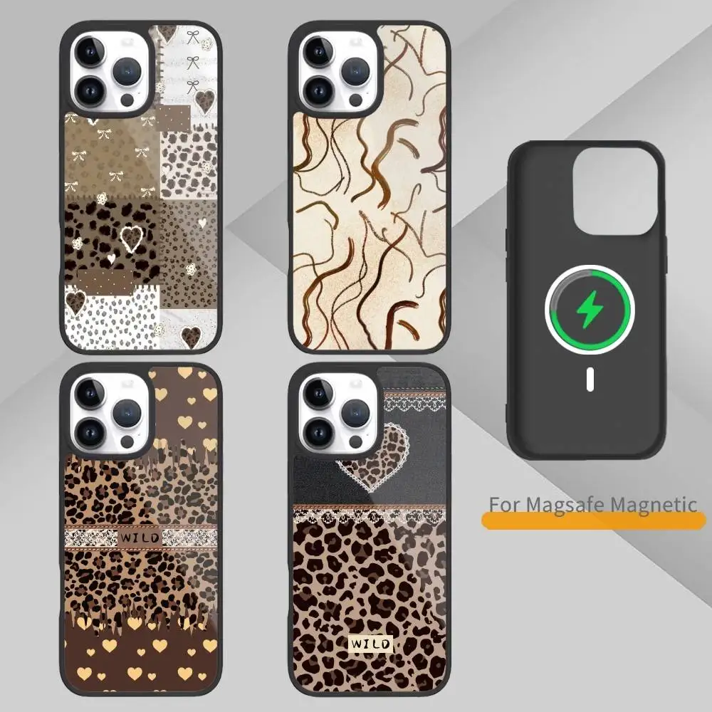 

Tortoiseshell L-Leopard P-Print Series Phone Case For iPhone17,16,15,14,13 Plus,Pro Max Magnetic For Magsafe Wireless Charging