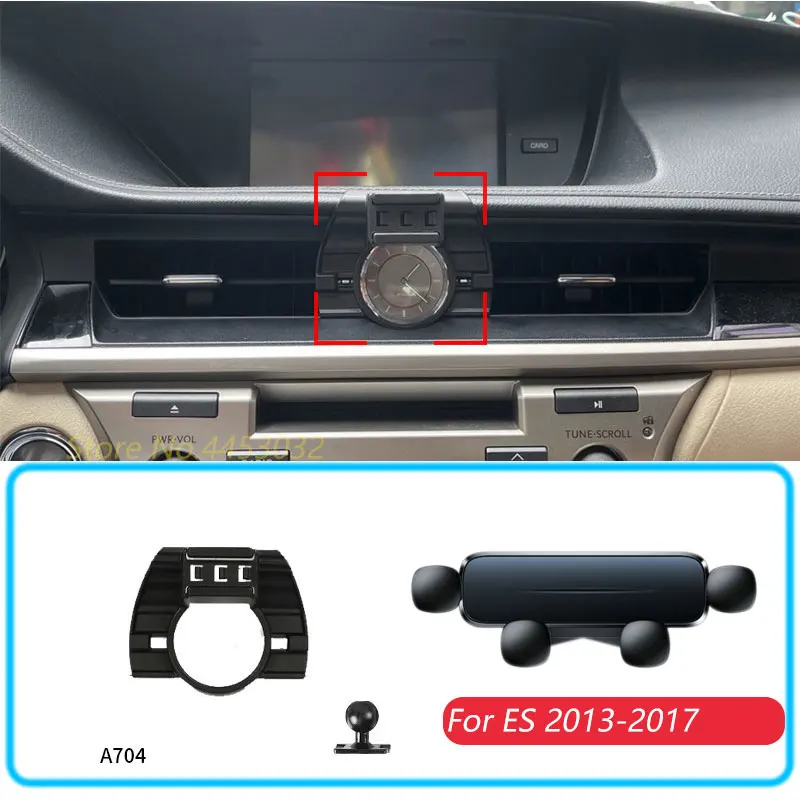 Car Phone Holder For Lexus ES 300h 260 2013-2017 Gravity Stand Mount Support Horizontal GPS Mobile Bracket Accessories With Base