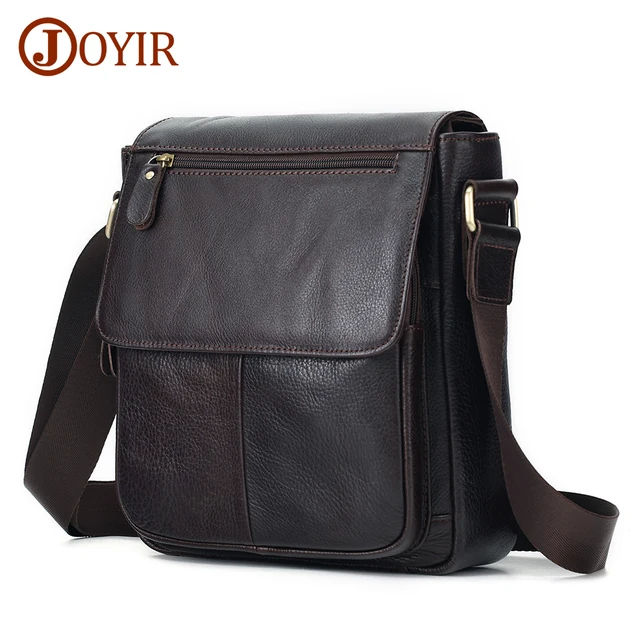JOYIR prawdziwej skóry bydlęcej męskie torebki w stylu Vintage klapa męskie torby na ramię Casual Messenger torby modna torba Crossbody
