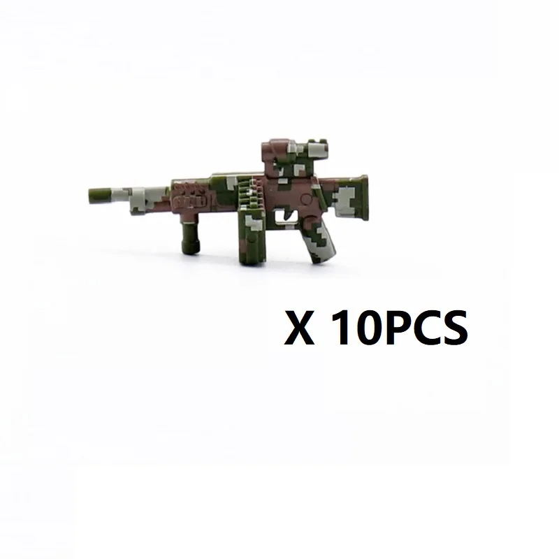 MOC Amerykańskie Wojskowe Kamuflażowe Broń Figurki Żołnierzy Akcesoria Bronie Klocki Zestaw Model Broń Zabawki dla Dzieci