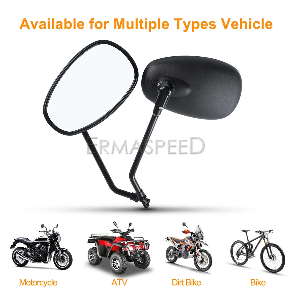 Universal 10MM Motorcycle Rear View Side Mirrors Black For Z900 Z800 Z750 mt09 mt07 cb650r cb500x Motorcycle Mirrors Accessories