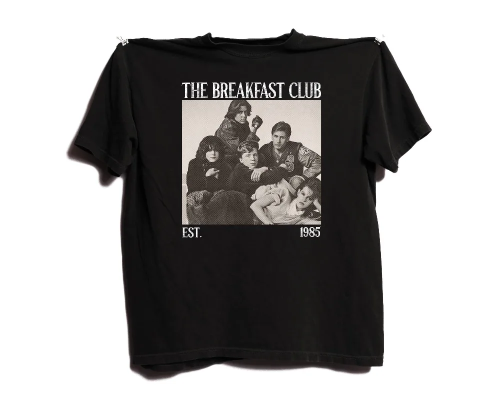 The Breakfast Club Movie Shirt Summer Men's and Women's Loose and Breathable T-shirt Top High-quality Vintage Y2Kstreetwear