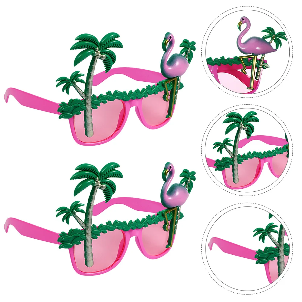 

4 шт. гавайские очки, тропические фламинго, кокосовая пальма, вечерние солнцезащитные очки для пляжа, бассейна, Луау, летние праздничные очки, реквизит