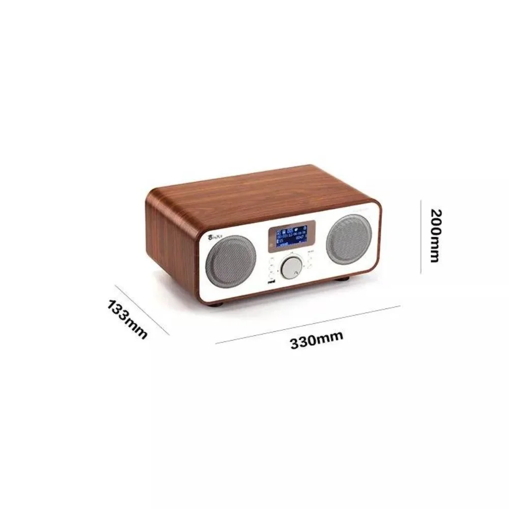 D8 Radio With Remote Control Custom Alarm Clock Speaker Bluetooth 5.0/U Disk Wooden Case New Plug-In Version Retro