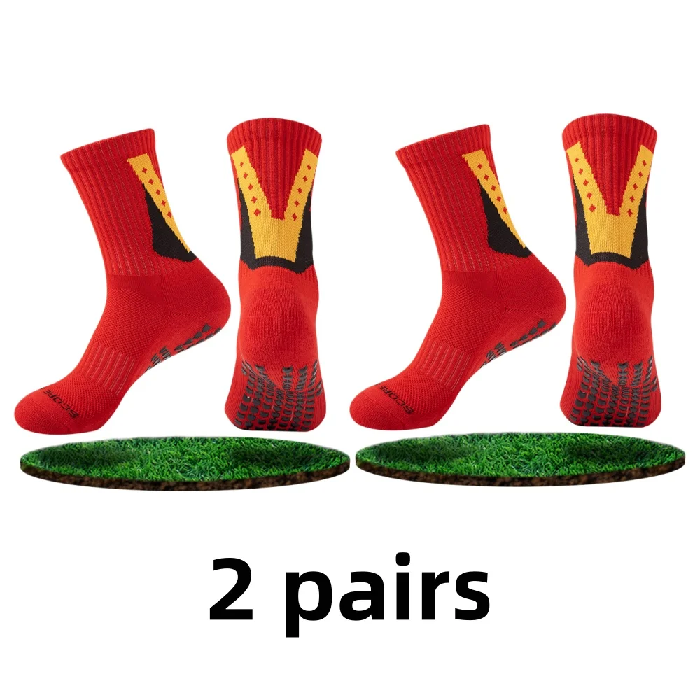 

2 pairs/set 2026 Men Football Socks Grip Anti Slip Soccer Socks Sports Men Women Baseball Rugby Socks Women's Yoga Socks