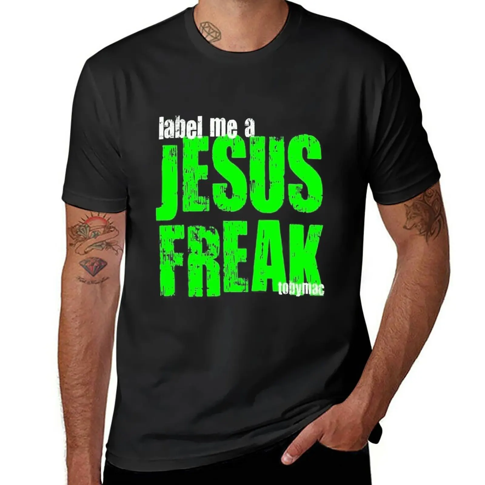 

New Tobymac Label Me A Jesus Freak Logo T-Shirt boys animal print shirt anime plain t shirts men