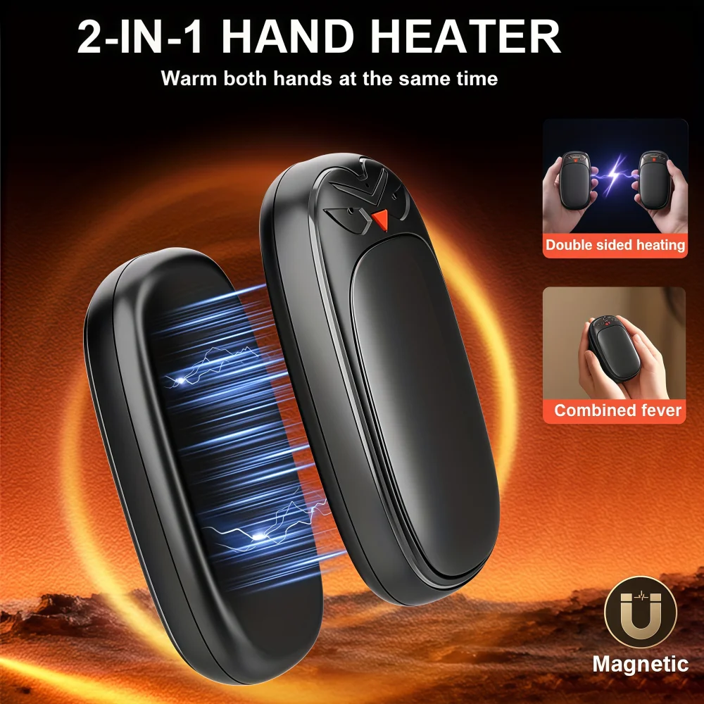 2-in-1 Hand Warmers Rechargeable 2 Pack Magnetic Electric Hand Warmer  Portable Pocket Hand Warmer