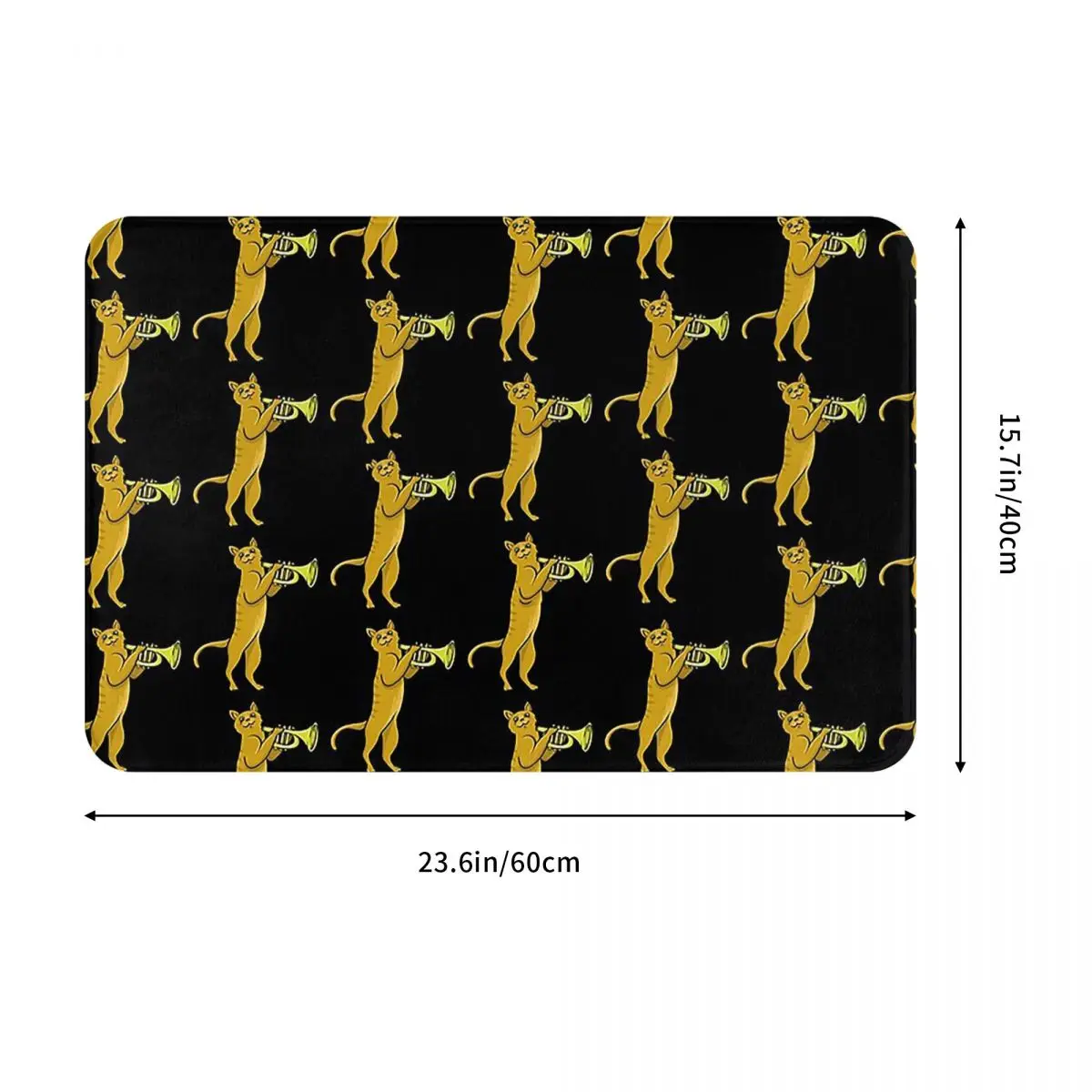 Trumpet Cat Non-slip Doormat Floor Mat Dust-proo Carpet Rug for Kitchen Entrance Home Bedroom Footpad Mats