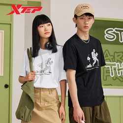 Xtep Knitting Short T Shirt For Men And Women 2024 Summer Fashion Sports Sweatshirt Soft  Leisure  Comfortable Tops 876227010067